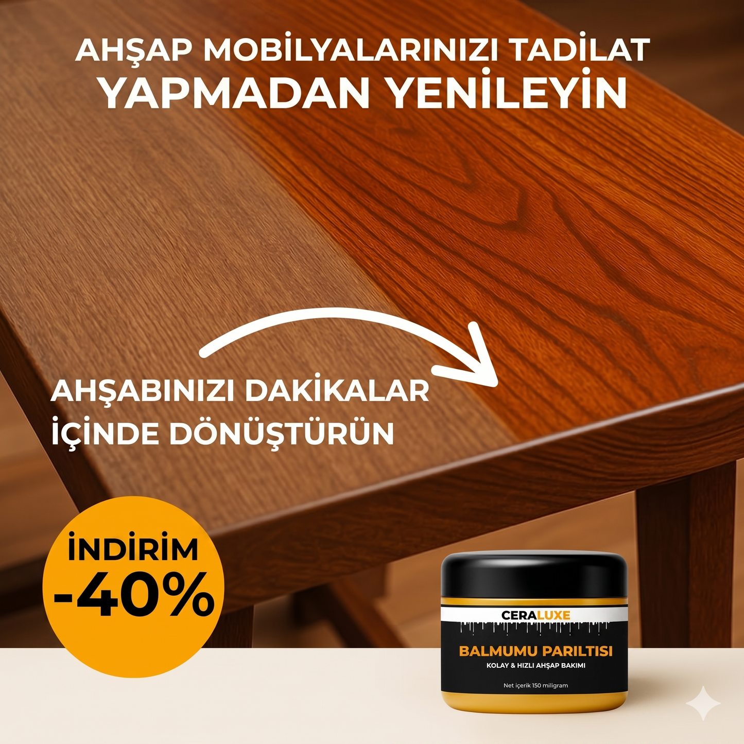 CeraLuxe Ahşap Bakım Balmumu (150 mg)